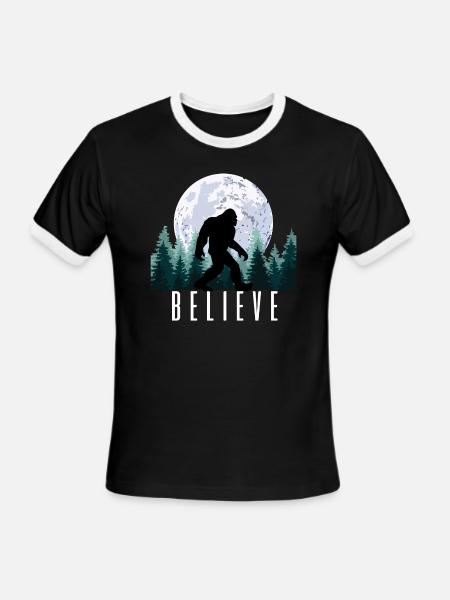Bigfoot Believe | Sasquatch - Men's Ringer T-Shirt - black/white