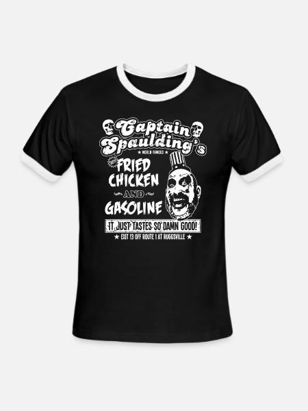 Captain Spaulding's Fried Chicken And Gasoline - Men's Ringer T-Shirt - black/white