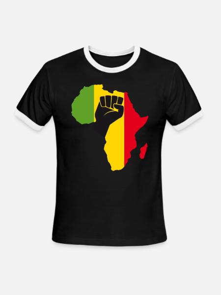 African Black Power - Men's Ringer T-Shirt - black/white