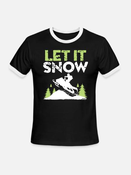 Snowmobile Let It Snow - Men's Ringer T-Shirt - black/white