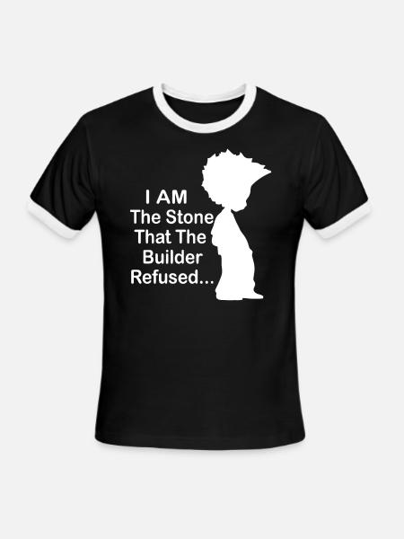 I am the stone that the builder refused - Men's Ringer T-Shirt - black/white