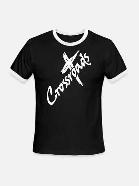 CROSS ROADS - Men's Ringer T-Shirt - black/white