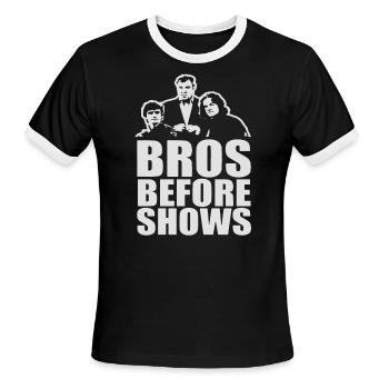 Bros Before Shows t-shirts - Men's Ringer T-Shirt - black/white - Front - Jackson (183cm)