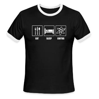 Eat Sleep Coitus - Men's Ringer T-Shirt - black/white - Front - Jackson (183cm)