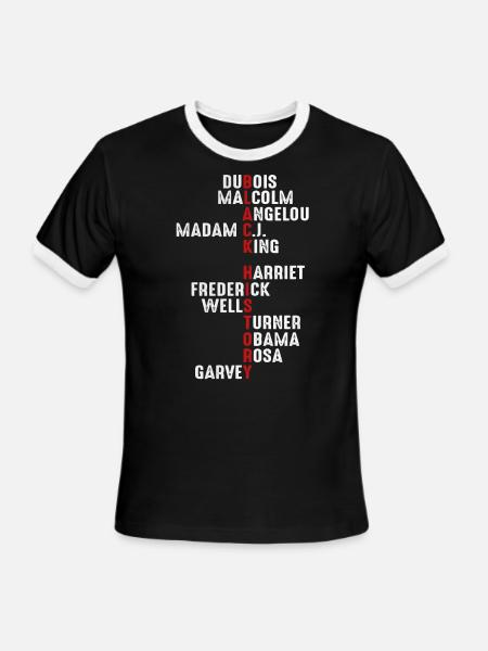 Black history shirt - Men's Ringer T-Shirt - black/white