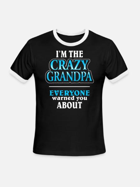 I'm the crazy grandpa everyone warned you about - Men's Ringer T-Shirt - black/white