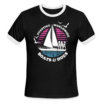 Boats N Hoes Step Brothers Huff Doback Anchor - Men's Ringer T-Shirt - black/white - Front - Jackson (183cm)