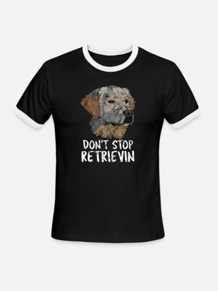Dogs Grudge - Golden Retriever - Men's Ringer T-Shirt - black/white