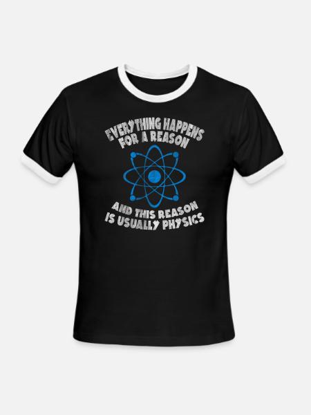 Physics Science - Men's Ringer T-Shirt - black/white