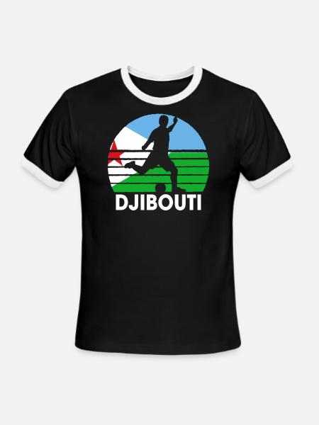 Djibouti Soccer Football DJI - Men's Ringer T-Shirt - black/white