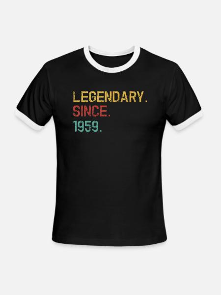 Legendary Since 1959 - 60th Birthday Funny Gift - Men's Ringer T-Shirt - black/white