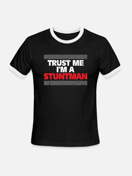 Stuntman Gift Job Occupation Movie Cinema - Men's Ringer T-Shirt - black/white