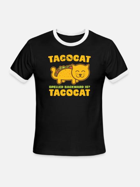 tacos - Men's Ringer T-Shirt - black/white