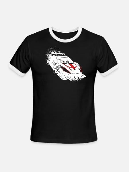 Racing Car Racing Car Racing Car Racing Track - Men's Ringer T-Shirt - black/white