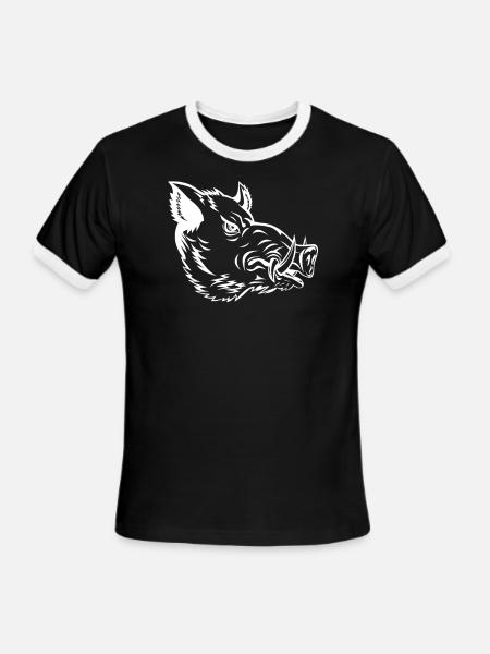 Wild Boar Hunter Boar Wild Boar Boar Pig - Men's Ringer T-Shirt - black/white