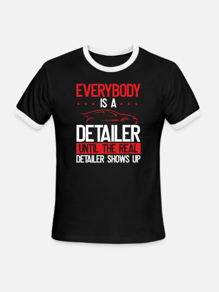 Auto Detailer Automotive Detailer Detailing - Men's Ringer T-Shirt - black/white