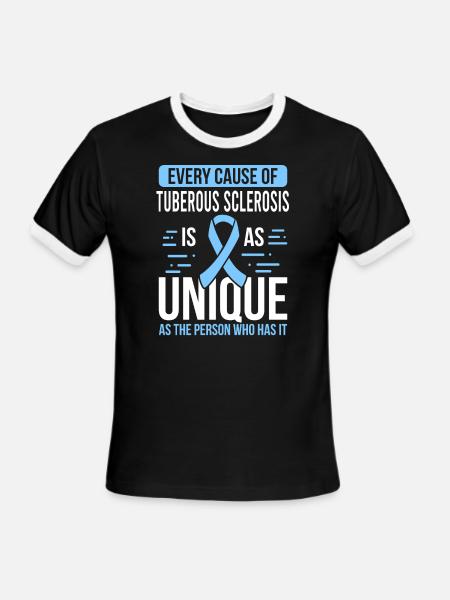 Tuberous Sclerosis Complex TSC Month Day Warrior - Men's Ringer T-Shirt - black/white