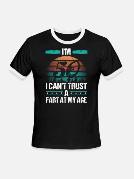 Funny 50 Year Old Birthday Idea 50th Birthday - Men's Ringer T-Shirt - black/white