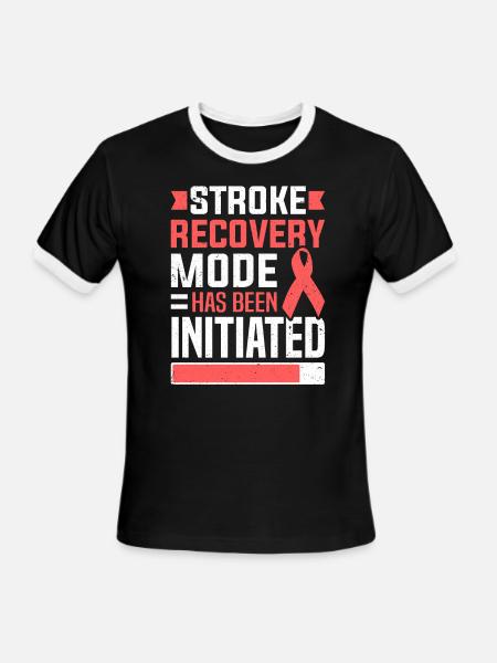 Stroke Recovery Mode Initiated Stroke Survivor - Men's Ringer T-Shirt - black/white