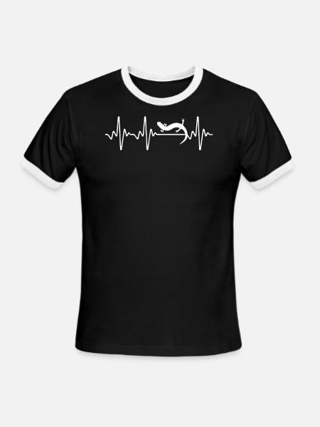 Salamander Heartbeat - Men's Ringer T-Shirt - black/white