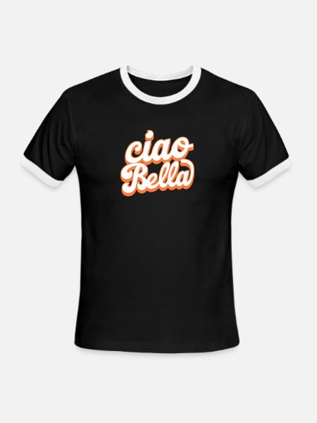 Ciao Bella - Men's Ringer T-Shirt - black/white