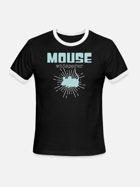 mouse whisperer - Men's Ringer T-Shirt - black/white