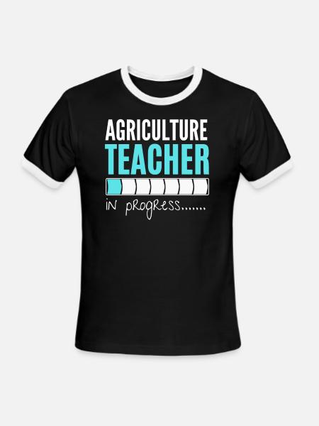 agriculture teacher in progress - Men's Ringer T-Shirt - black/white