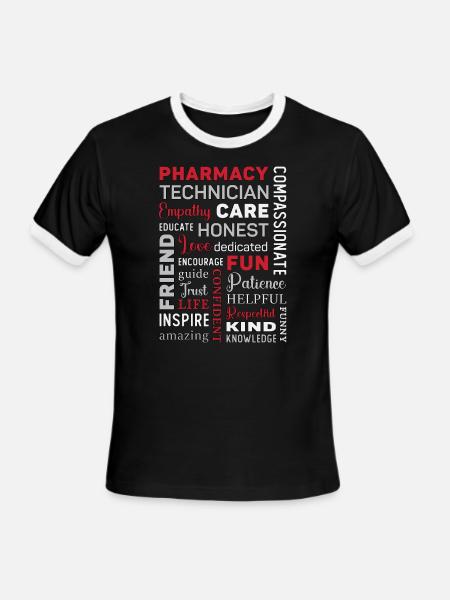 Pharmacy Technician Tech Medicine Pharmacist Quote - Men's Ringer T-Shirt - black/white