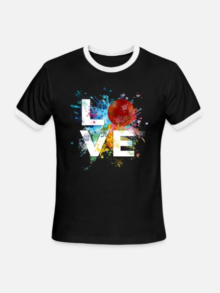 Basketball Love - Men's Ringer T-Shirt - black/white
