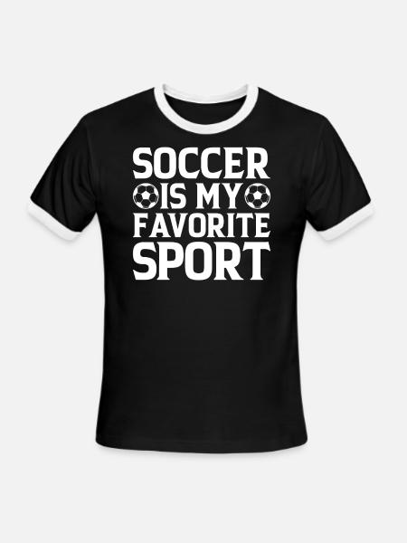 Soccer Is My Favorite Sport - Soccer Game Soccer P - Men's Ringer T-Shirt - black/white