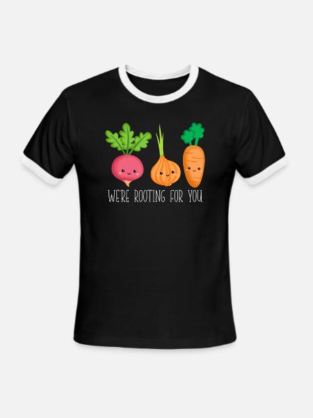 Vegan Chef We're Rooting For Vegetable Vegan Chefs - Men's Ringer T-Shirt - black/white