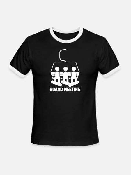 Board Meeting Snowboarding - Men's Ringer T-Shirt - black/white