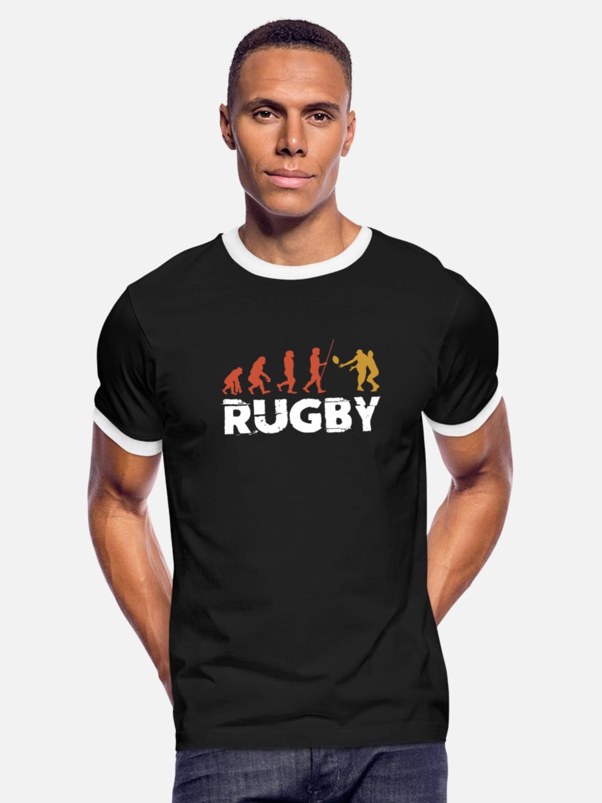 Rugby Evolution - Men's Ringer T-Shirt - black/white - Front - Jackson (183cm)
