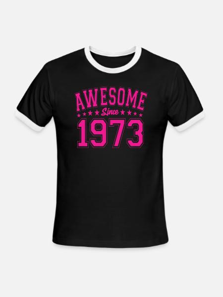 Awesome Since 1973 Birthday 1973 Vintage 1973 - Men's Ringer T-Shirt - black/white