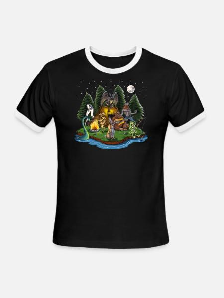 Cryptozoology Cryptids - Men's Ringer T-Shirt - black/white