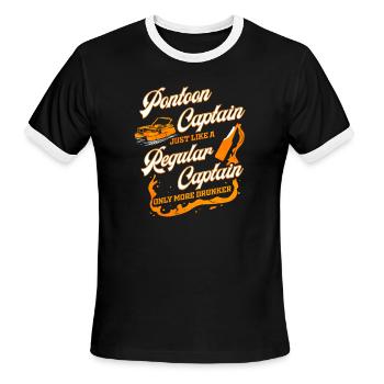 Ponton Captain Party Boat Gift for Pontoon - Men's Ringer T-Shirt - black/white - Front - Jackson (183cm)