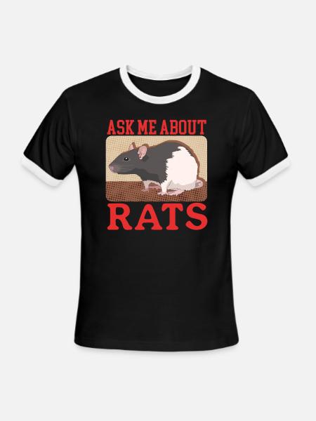 Rat Owners Ask About Rats - Men's Ringer T-Shirt - black/white