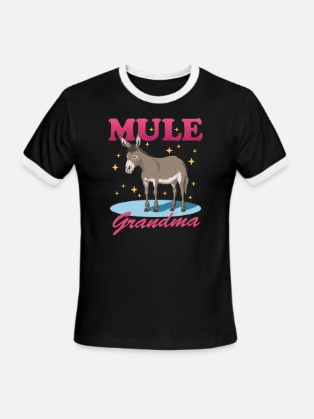 Mule Grandma Mules Owner - Men's Ringer T-Shirt - black/white