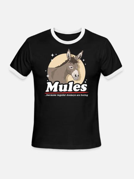 Mules Because Mule Owner - Men's Ringer T-Shirt - black/white
