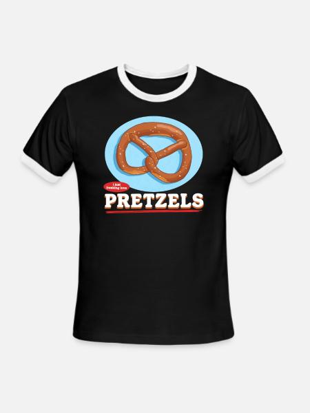 Pretzel I Love Pretzels - Men's Ringer T-Shirt - black/white