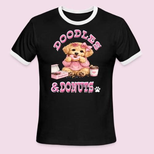 Doodles & Doughnut Cozy Dog Mom Design - Men's Ringer T-Shirt