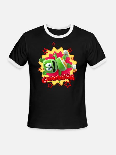 Gummibär Starburst - Men's Ringer T-Shirt - black/white