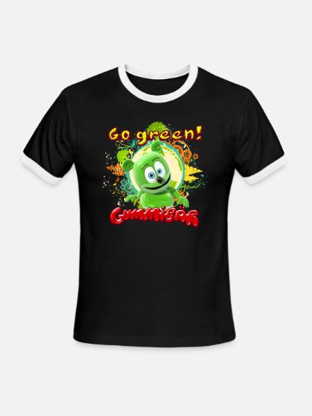 Gummibär Go Green Earth Day Trees - Men's Ringer T-Shirt - black/white