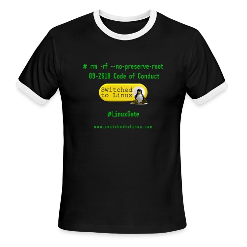 rm Linux Code of Conduct - Men's Ringer T-Shirt