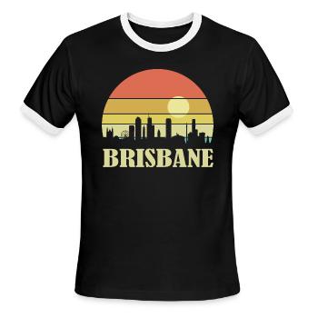 Brisbane Sunset - Men's Ringer T-Shirt - black/white - Front - Jackson (183cm)
