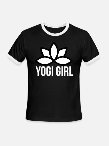 Yogi Girl music - Men's Ringer T-Shirt - black/white