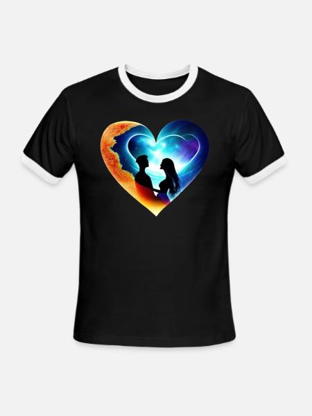 I Love You - Men's Ringer T-Shirt - black/white
