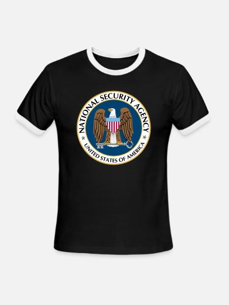 National Security Agency Logo - Men's Ringer T-Shirt - black/white