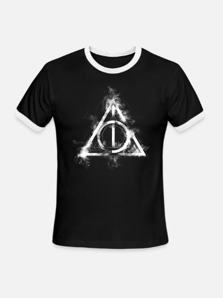 Harry Potter The Deathly Hallows Icon - Men's Ringer T-Shirt - black/white