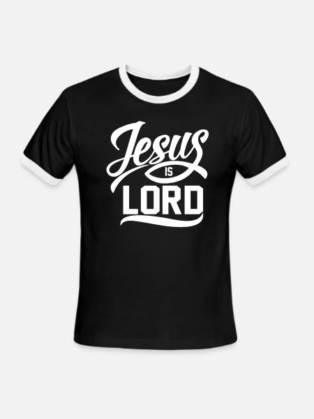 JESUS IS LORD - Men's Ringer T-Shirt - black/white